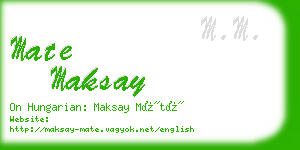 mate maksay business card